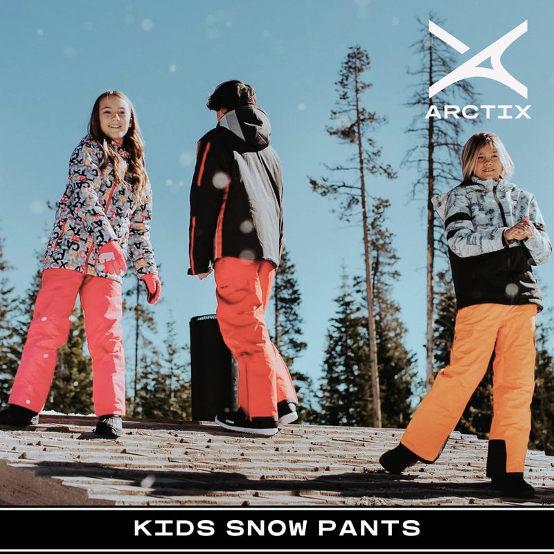 Arctix Kids Snow Pants with Reinforced Knees and Seat, Black, Medium - Image 2